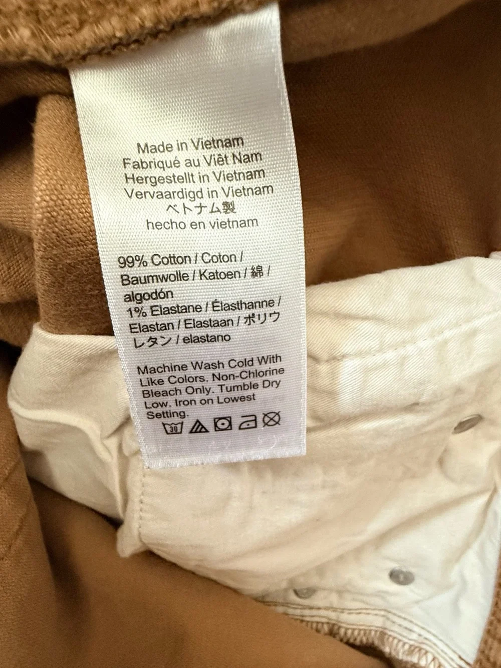 J.Crew 484 Slim-Fit Men's Brown Corduroy Pants Size 31
